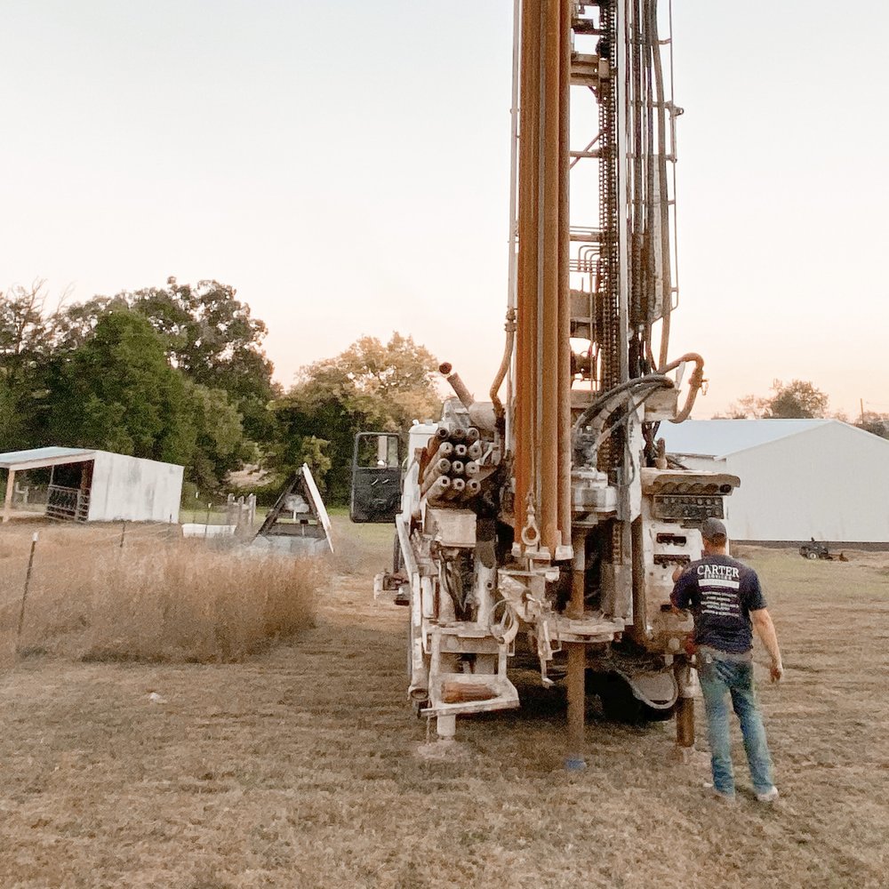 Water well drilling in North London with modern drilling rig